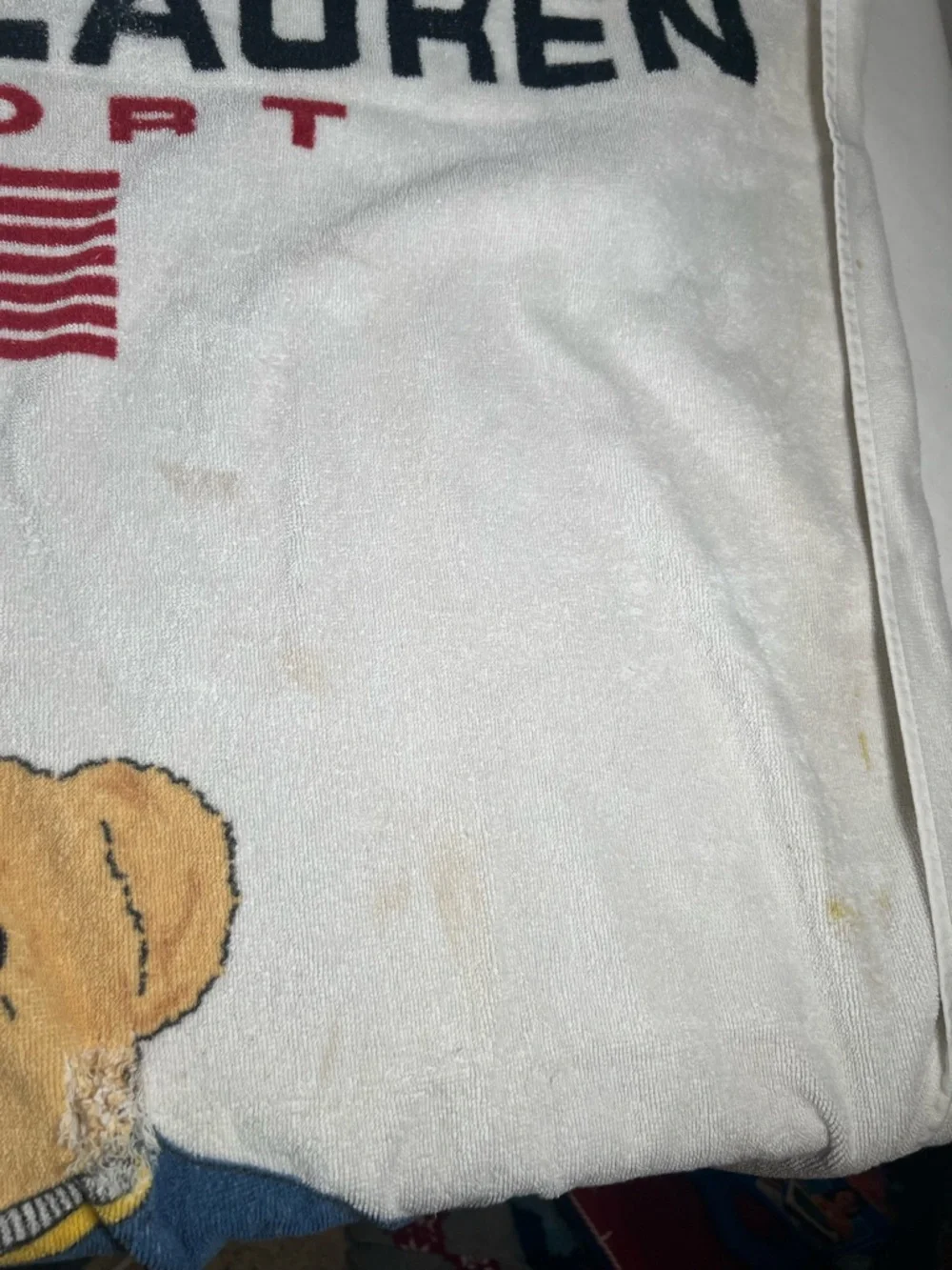 Vintage Ralph Lauren‎ Sport Teddy Bear Graphic Beach Towel
